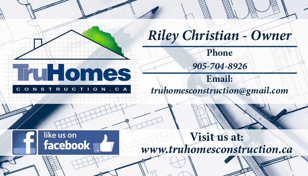 TruHomes Construction business card